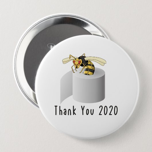 Dank je 2020 Moordhoornaar Ronde Button 4,0 Cm (Voorkant /achterkant)