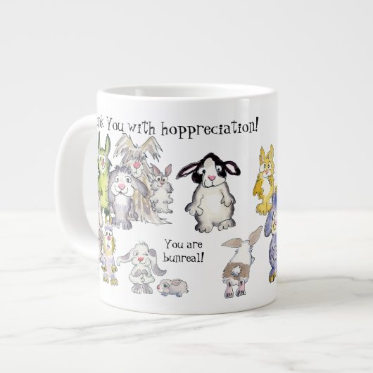 Dank je 21 Bunny Rabbits Cartoo Large Coffee Mok (Links)