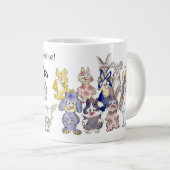 Dank je 21 Bunny Rabbits Cartoo Large Coffee Mok (Voorkant rechts)