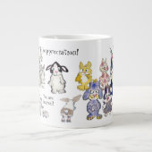 Dank je 21 Bunny Rabbits Cartoo Large Coffee Mok (Voorkant)