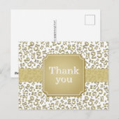 Dank Je 25? Nummer Patroon Goud/Wit Briefkaart (Voorkant / Achterkant)