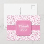 Dank je 25 Nummer Patroon Roze/Wit Briefkaart (Voorkant / Achterkant)