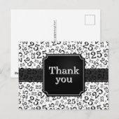 Dank je 25 Nummer Patroon Zwart/Wit Briefkaart (Voorkant / Achterkant)