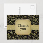 Dank Je 25 Nummer Zwart Goud/Wit Briefkaart (Voorkant / Achterkant)