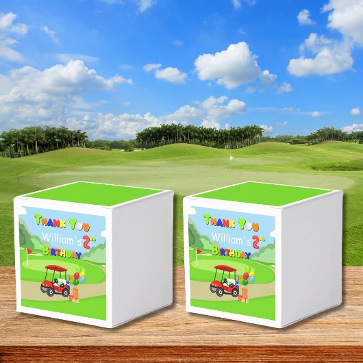 Dank Je 2e Verjaardag Rode Golfkar Jongen Bedankdoosjes