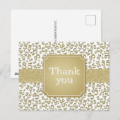 Dank je 35 Nummer Patroon Goud/Wit Briefkaart (Voorkant / Achterkant)