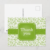 Dank je 35 Nummer Patroon Groen/Wit Briefkaart (Voorkant / Achterkant)