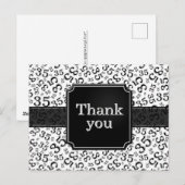 Dank Je 35 Nummer Patroon Zwart/Wit Briefkaart (Voorkant / Achterkant)