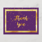 Dank je 50ste verjaardag kaart op paars goud (Voorkant)