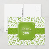 Dank je 55 Nummer Patroon Groen/Wit Briefkaart (Voorkant / Achterkant)