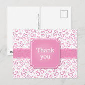 Dank je 55 Nummer Patroon Roze/Wit Briefkaart (Voorkant / Achterkant)