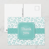 Dank je 55 Nummer Patroon Teal/Wit Briefkaart (Voorkant / Achterkant)
