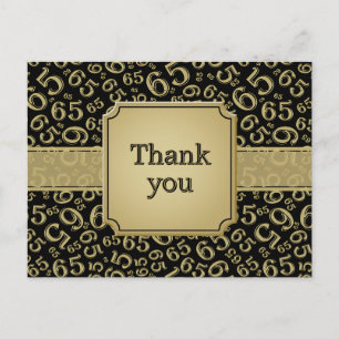 Dank je 65 Nummer Patroon Goud/Zwart Briefkaart