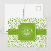 Dank je 65 Nummer Patroon Groen/Wit Briefkaart (Voorkant / Achterkant)