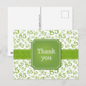 Dank je 85 Nummer Patroon Groen/Wit Briefkaart (Voorkant / Achterkant)