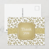 Dank Je 95 Nummer Patroon Goud/Wit Briefkaart (Voorkant / Achterkant)