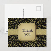 Dank Je 95 Nummer Patroon Goud/Zwart Briefkaart (Voorkant / Achterkant)