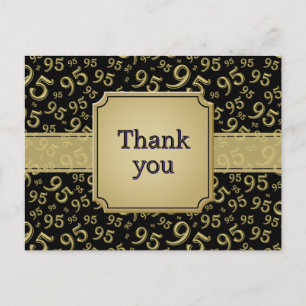 Dank Je 95 Nummer Patroon Goud/Zwart Briefkaart