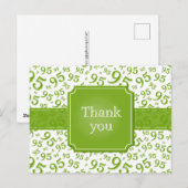 Dank je 95 Nummer Patroon Groen/Wit Briefkaart (Voorkant / Achterkant)
