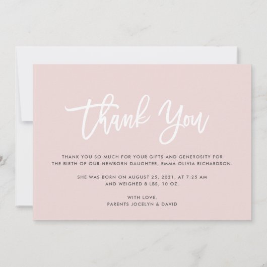 Dank je | Aankondiging van de geboorte van moderne (Achterkant)