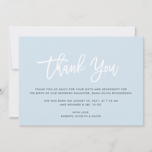 Dank je | Aankondiging van de geboorte van moderne (Achterkant)