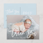 Dank je | Aankondiging van de geboorte van moderne Briefkaart (Voorkant / Achterkant)