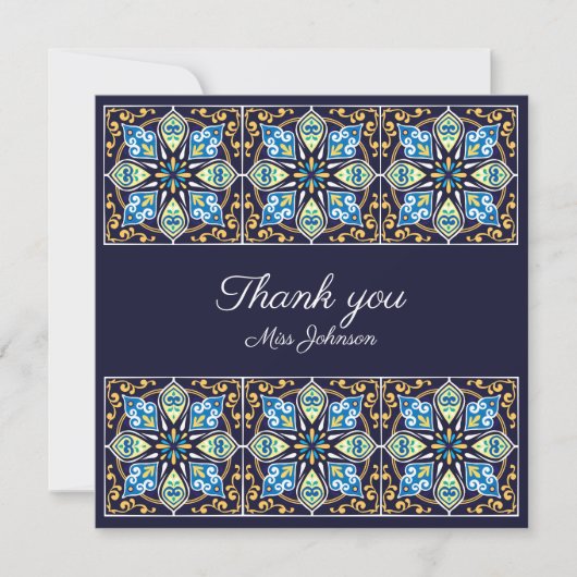 Dank je aanpasbare blauwe Azulejos (Voorkant)