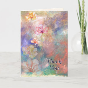 Dank je Abstract Schilderij en Bloemen Kaart