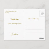 Dank je Afstudeer Modern Roze Foto Goud  Briefkaart (Achterkant)