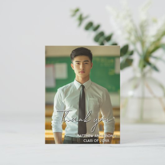 Dank je afstudeertraditie foto 4 ansichtkaart briefkaart (Staand voorkant)