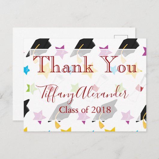 Dank je Afstuderen sterren Briefkaart (Voorkant / Achterkant)