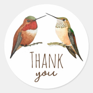 Dank je Allen Hummingvogels Ronde Sticker