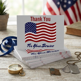 Dank je Amerikaanse Vlag Ansichtkaart Briefkaart