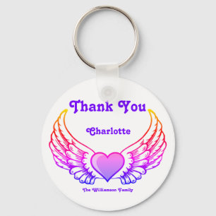 Dank je Angel Wings gepersonaliseerd Sleutelhanger