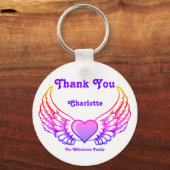 Dank je Angel Wings gepersonaliseerd Sleutelhanger (Voorkant)