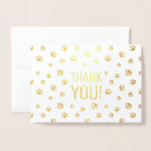 Dank je | Animal Paw drukt goud Folie Kaarten (Voorkant met envelop)