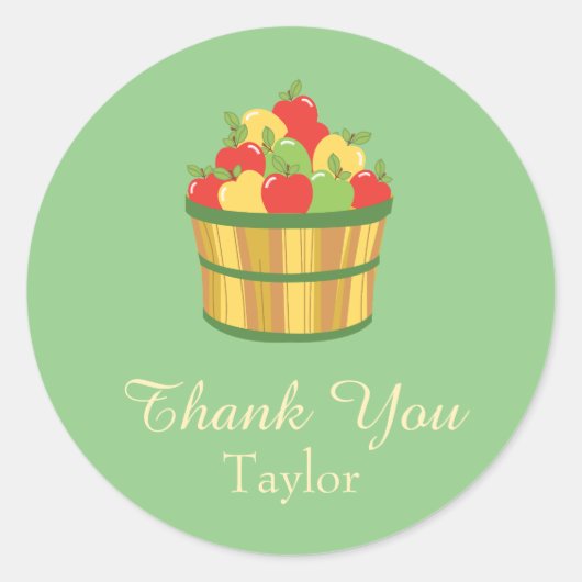 Dank je appels ronde sticker (Voorkant)