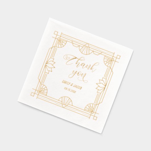 Dank je, Art Deco Folie Servetten (Links)