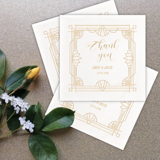 Dank je Art Deco Folie Servetten