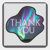 Dank je, Aurora Borealis  Vierkante Sticker (Voorkant)