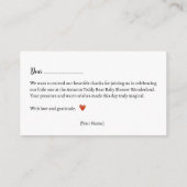 Dank je! Autumn Teddy Bear Baby shower Informatiekaartje (Achterkant)