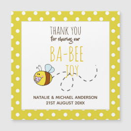 Dank je BA-BEE Baby Shower Geel Stippen