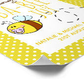Dank je BA-BEE Baby Shower Geel Stippenpatroon Poster (Hoek)