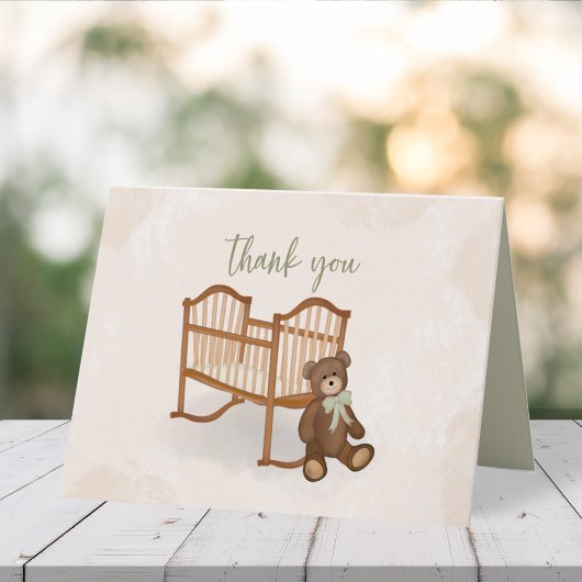  Dank je Baby Blue Teddy Bear Simple Cute Bedankkaart