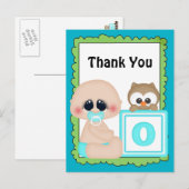 Dank je, baby boy briefkaart (Voorkant / Achterkant)