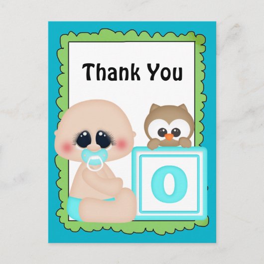 Dank je, baby boy briefkaart (Voorkant)