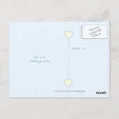 Dank je Baby Boy Foto Briefkaart Blue Polka Dots (Achterkant)