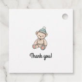 Dank je, Baby Boy Teddy Bedankjes Labels (Achterkant)