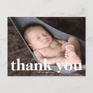 Dank je Baby Foto Briefkaart