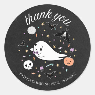 Dank Je Baby Geest Halloween Jongen Baby Shower Ronde Sticker
